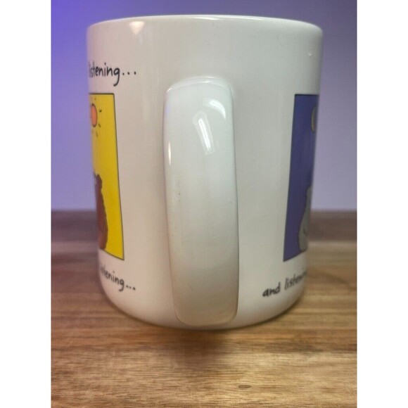 Hallmark Shoebox Greetings 1986 Mug Friends Good for Listening Day Night Bears - Picture 6 of 9